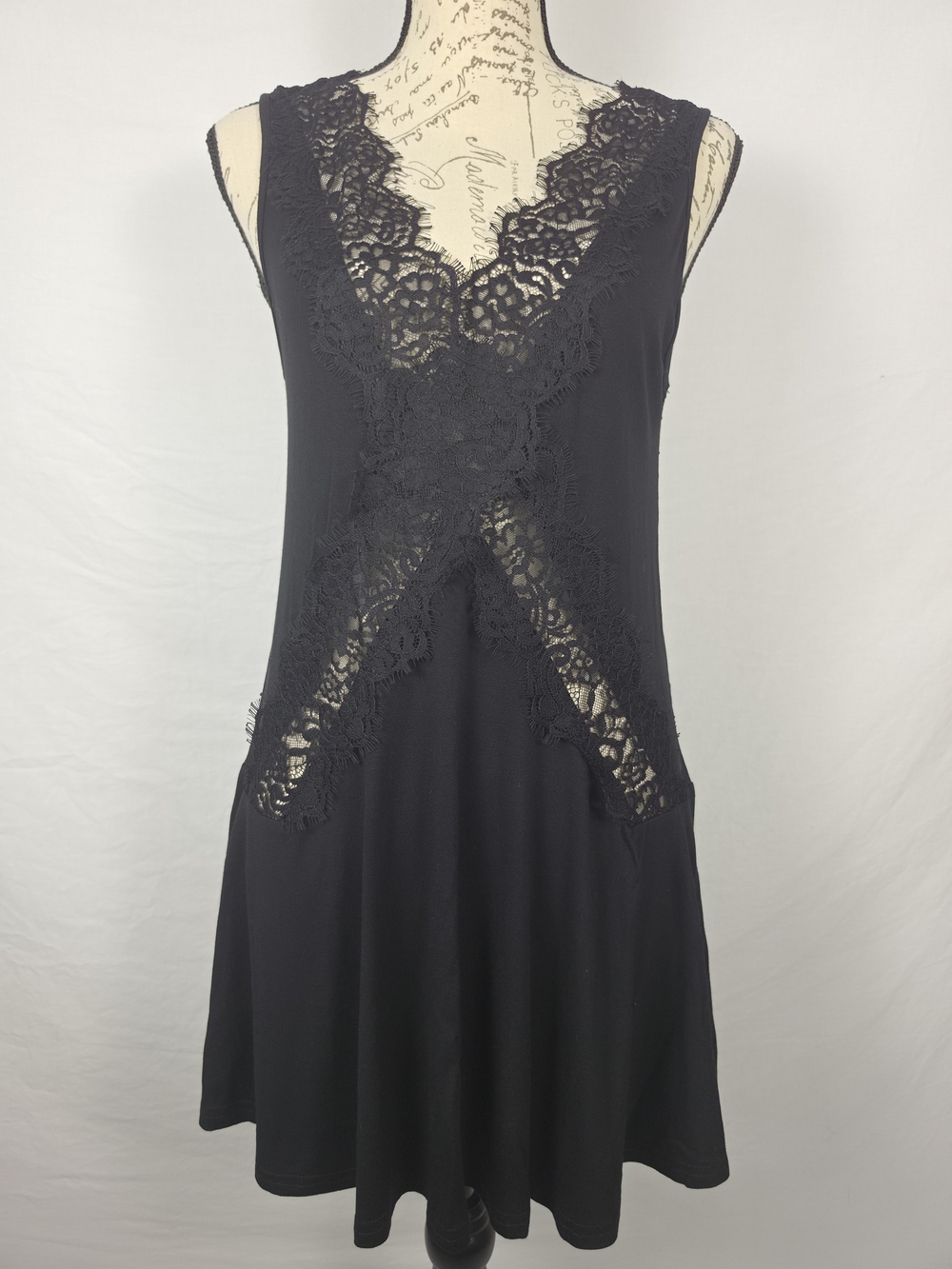 NWT Gimmicks by BKE Black Lace Trim Slip Dress Size - Medium